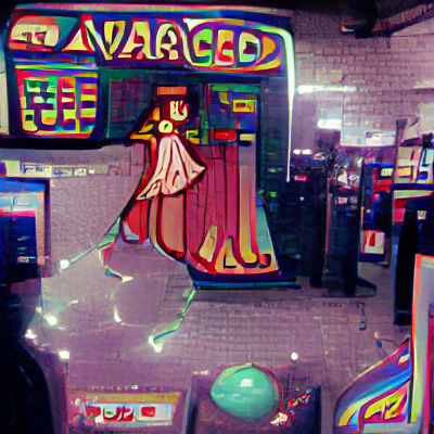 Goddess in a Vintage Arcade