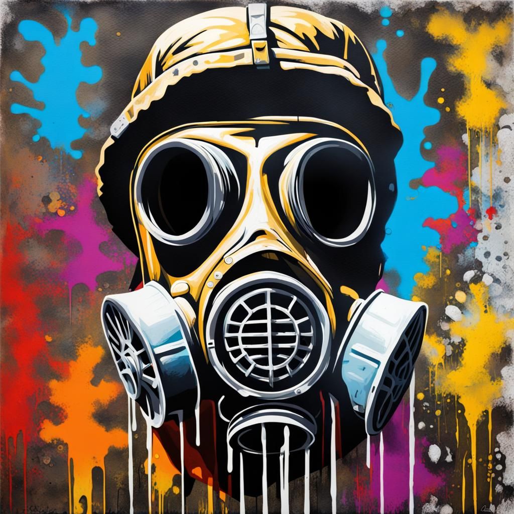 Discarded gas mask pripyat graffiti