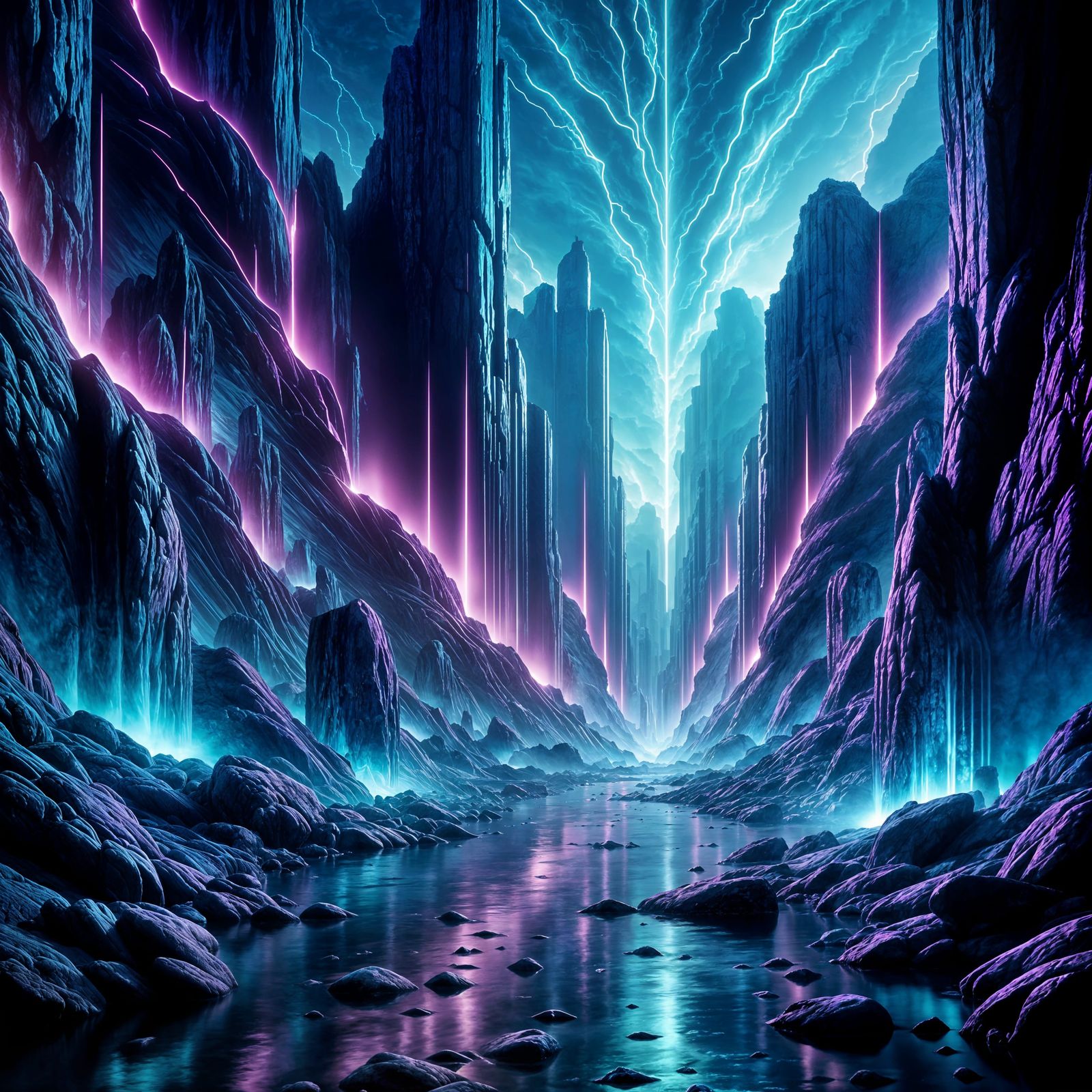 Ethereal Dreamscapes in Dark, Vibrant Hues