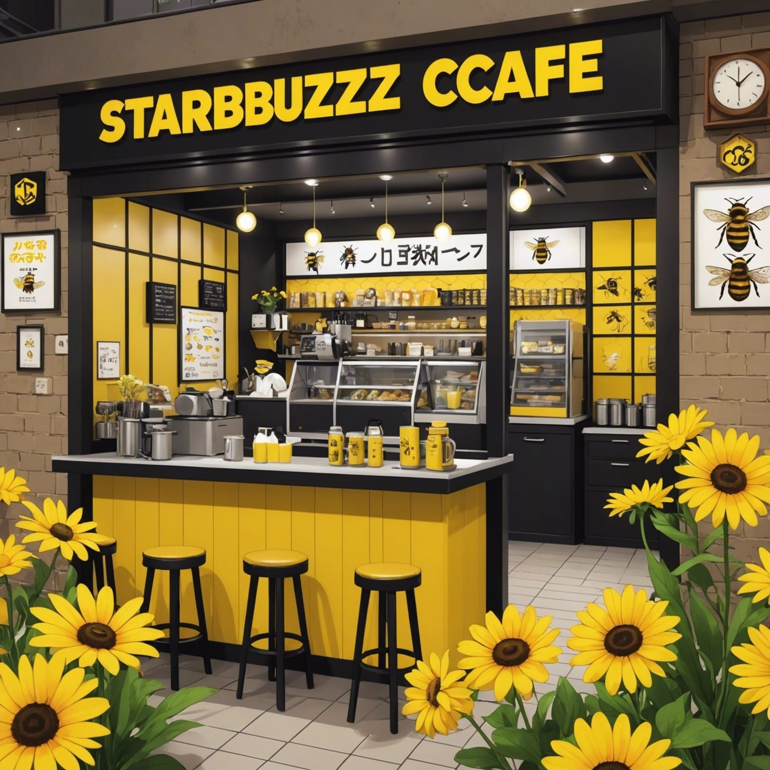 Starbuzz Cafe: A Bee Coffee Shop in Anime Style