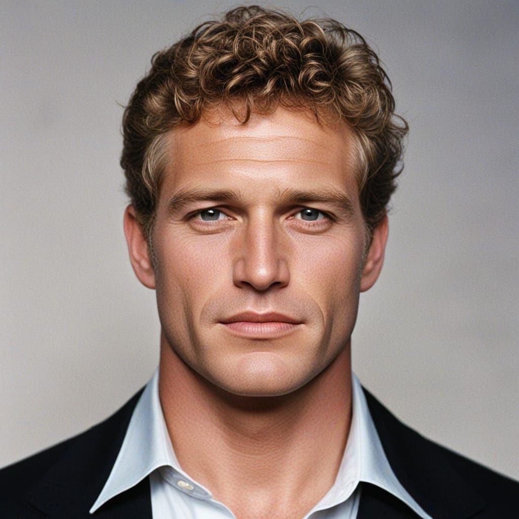 Chiseled Young Aristocrat with a Strong Jawline and Rosy Che...