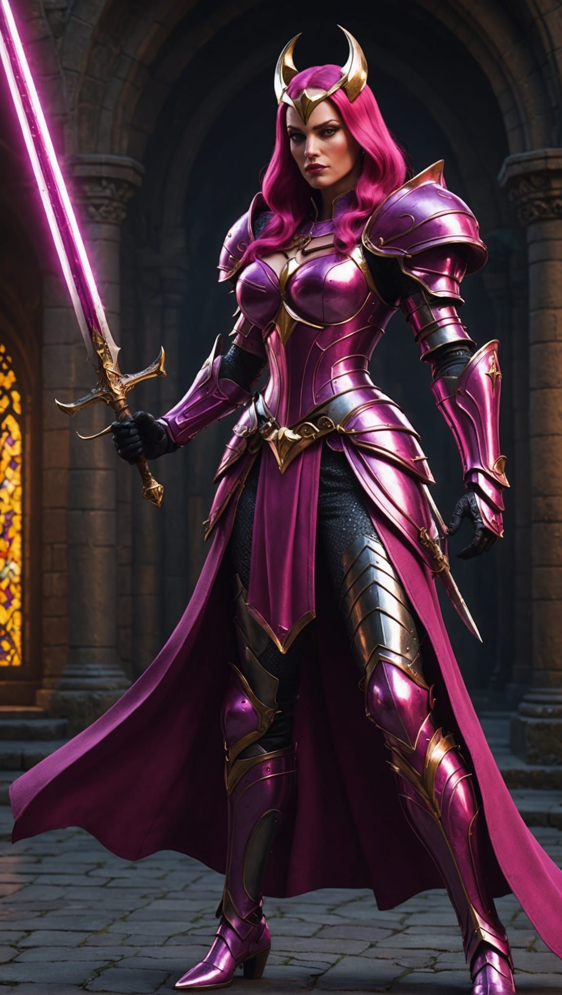 Jessica Rabbit as Medieval Knight in Pink Armor