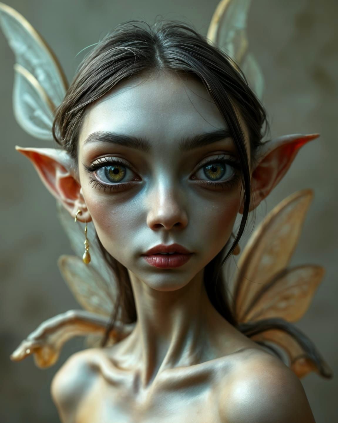 Surreal Whimsical Fairy Portrait in Soft Blended Textures