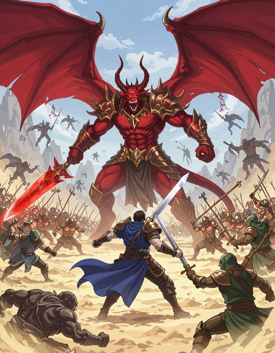 Demon King Battles Overwhelming Monster Horde