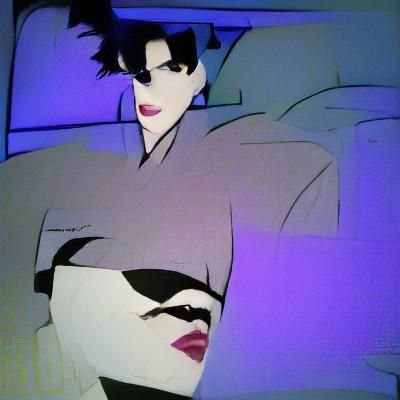 Elegant Woman in 80s Graphic Art Style