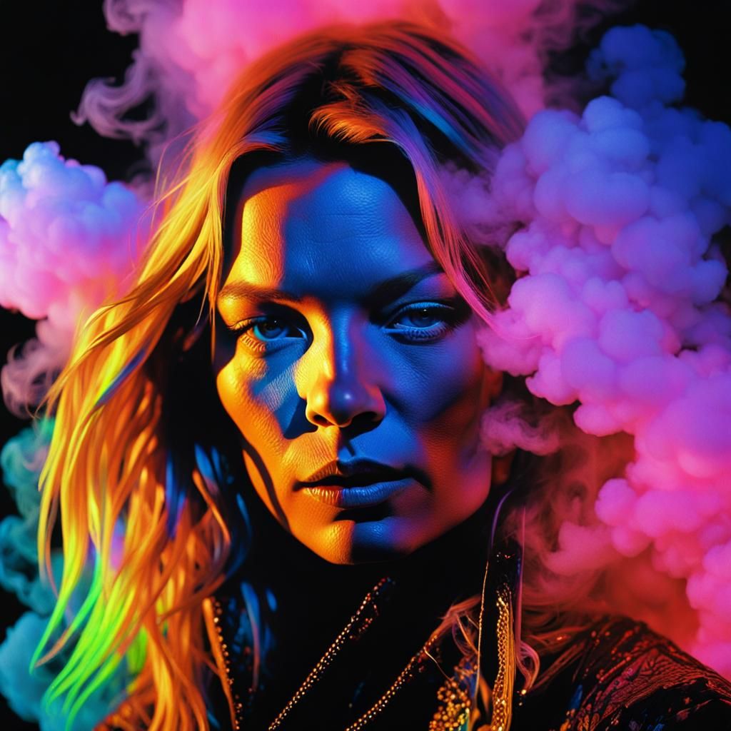 Kate Moss Portrait in Psychedelic Fantasy Realism