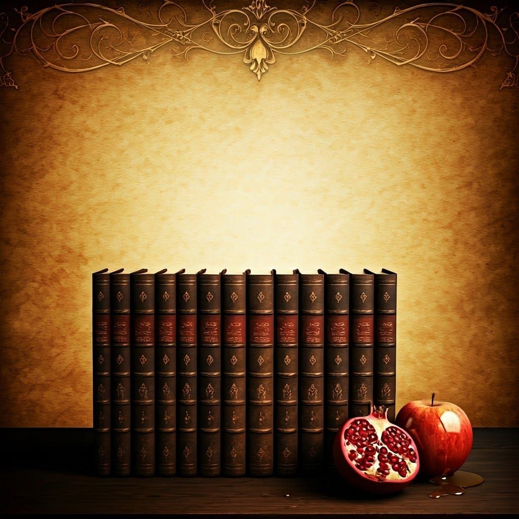 Books, Fruit, and Gold: A Warm Still Life