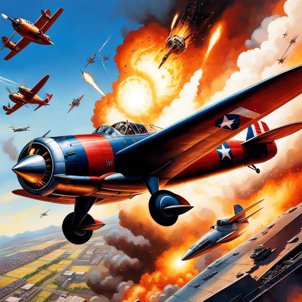 Rocketeer Hero in Explosive Aerial Battle