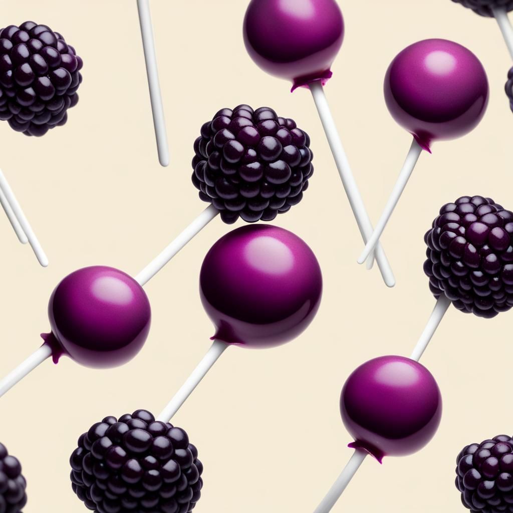 Cream and Blackberry Lollipop Sweet Treat
