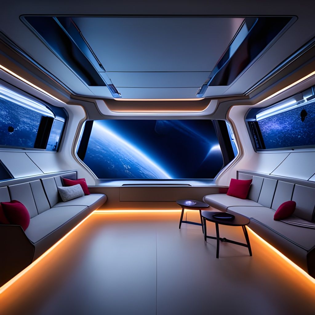 Futuristic Scandinavian Sci-Fi Spaceship Interior