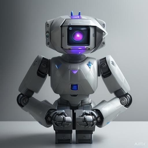 Child and Introverted Robot Pet in Volumetric Light