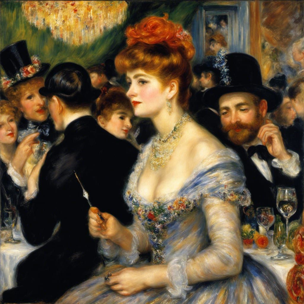 Impressionist Lady at a Glittering Party