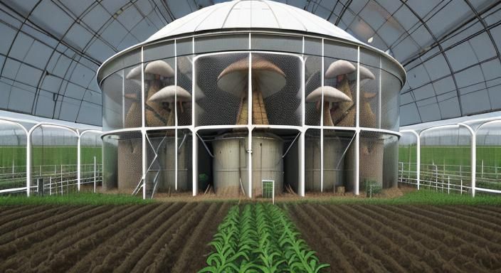 open-screen mesh mushroom-farm-growing farm silo
