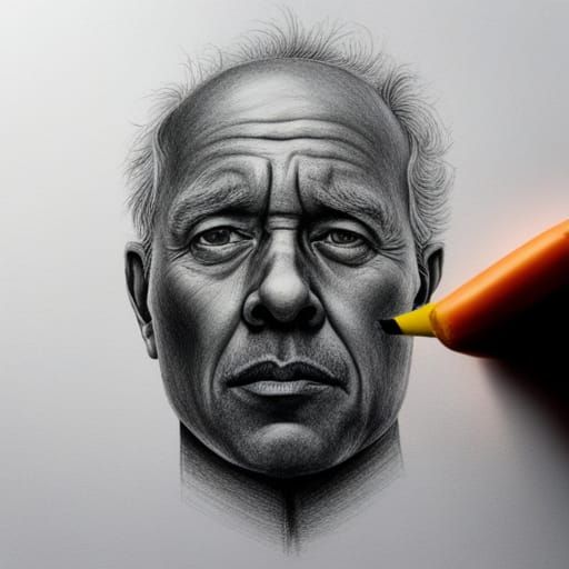 Hyperdetailed Charcoal Drawing of a Head