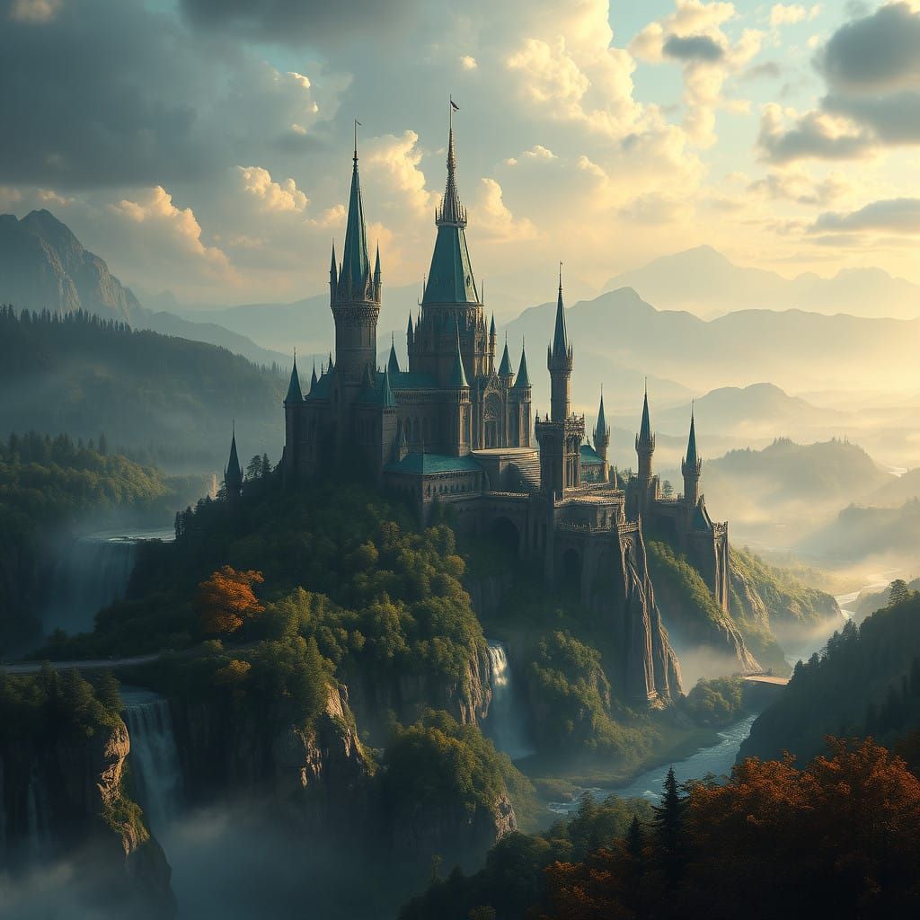 Ethereal Kingdom in Hyper-Detailed, 8k Matte Painting Style
