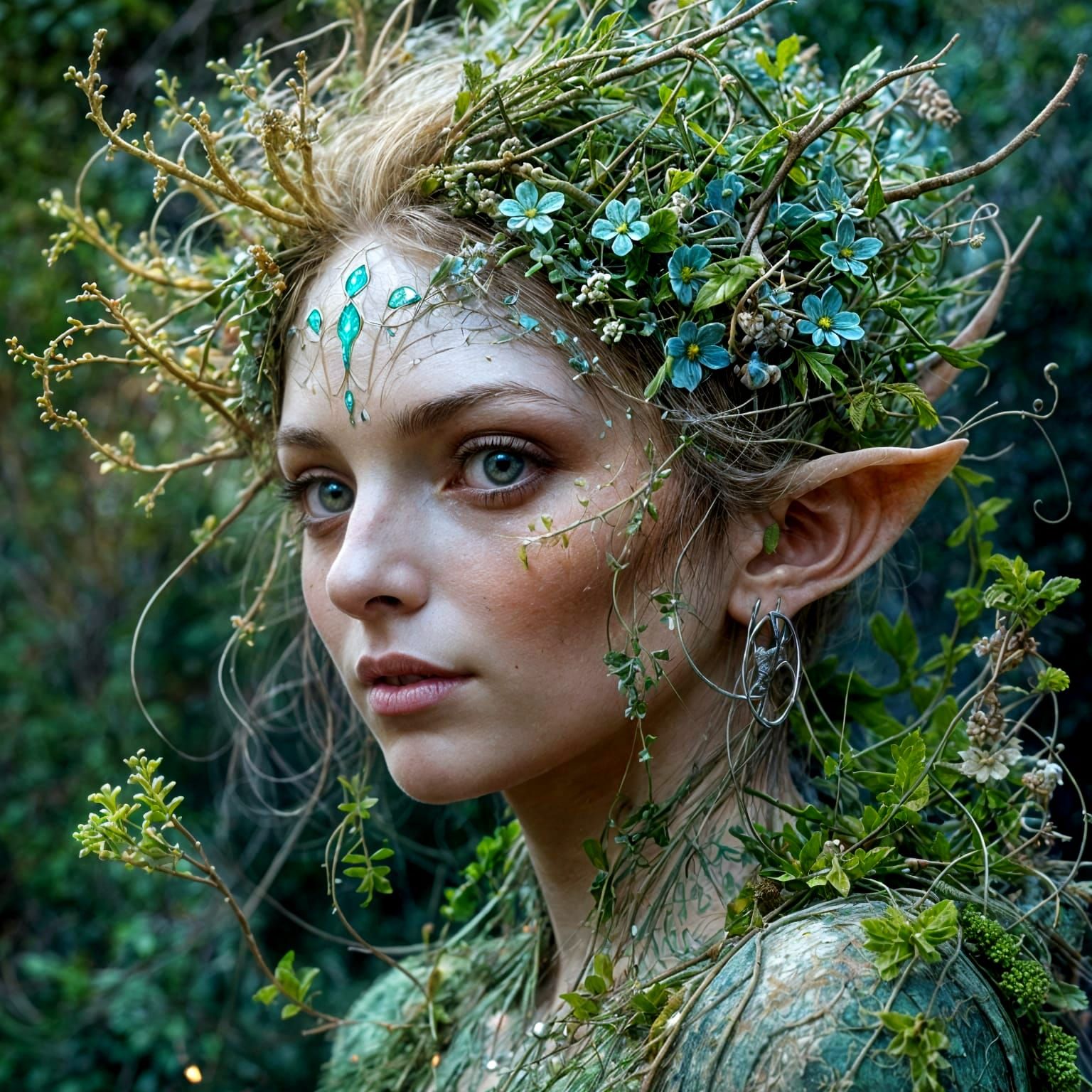 Surreal Elf Toddler Portrait with Fluorescent Face Paint