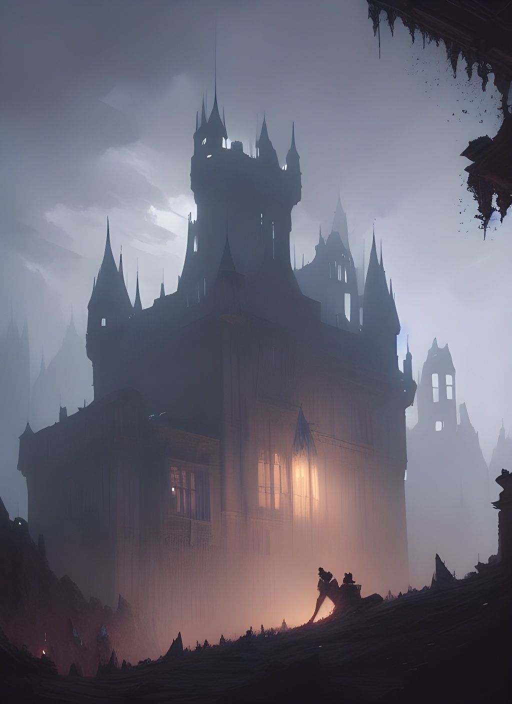 Dark Fantasy Castle Ghost in 8k Resolution