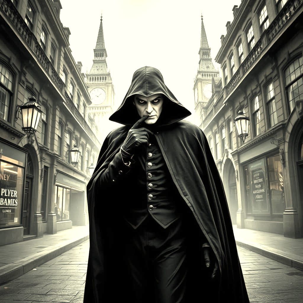 Victorian Vampire Gentleman Strolling in London