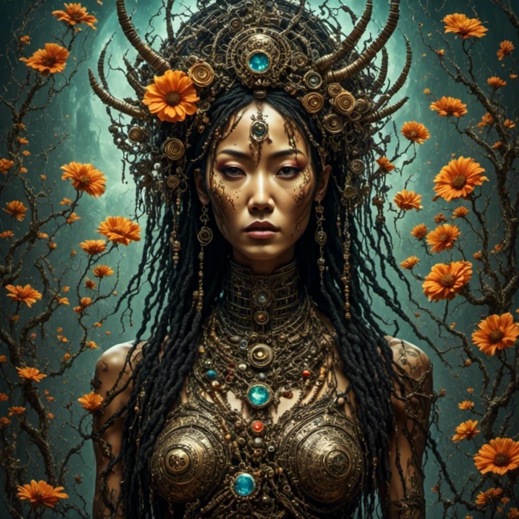 Asian Android with Voodoo Elements