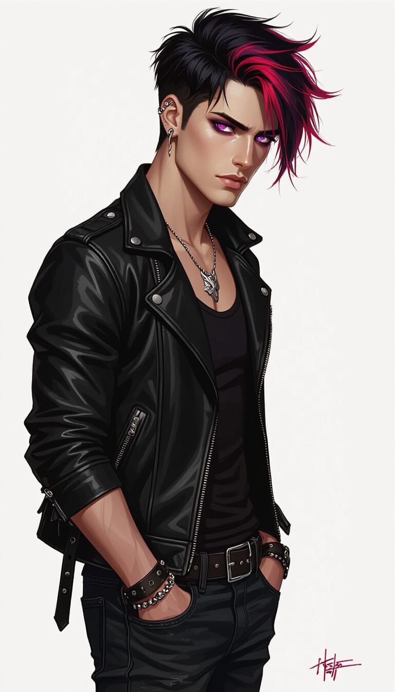 Striking Portrait of a Man in Cyberpunk Style