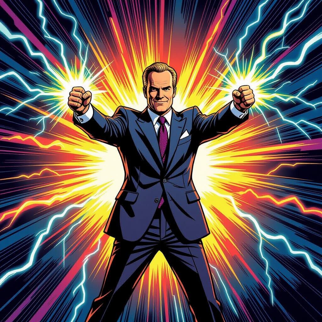 Frasier Crane: Lightning Superhero in Comic Style