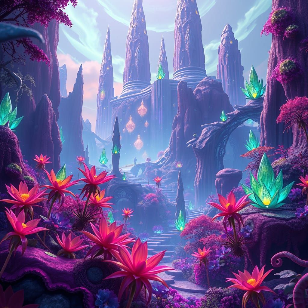 Enchanted Crystal Realm in Unreal Engine 5 Style