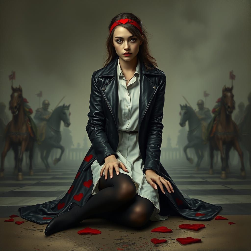 Dark Fantasy Queen in Leather and Lace