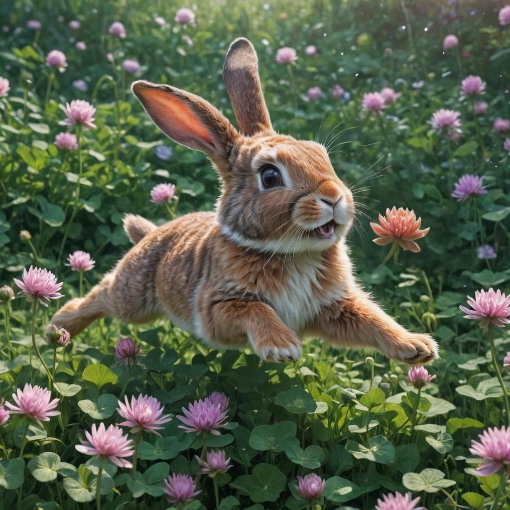 Cosmic Bunny Rabbit in Clover Field