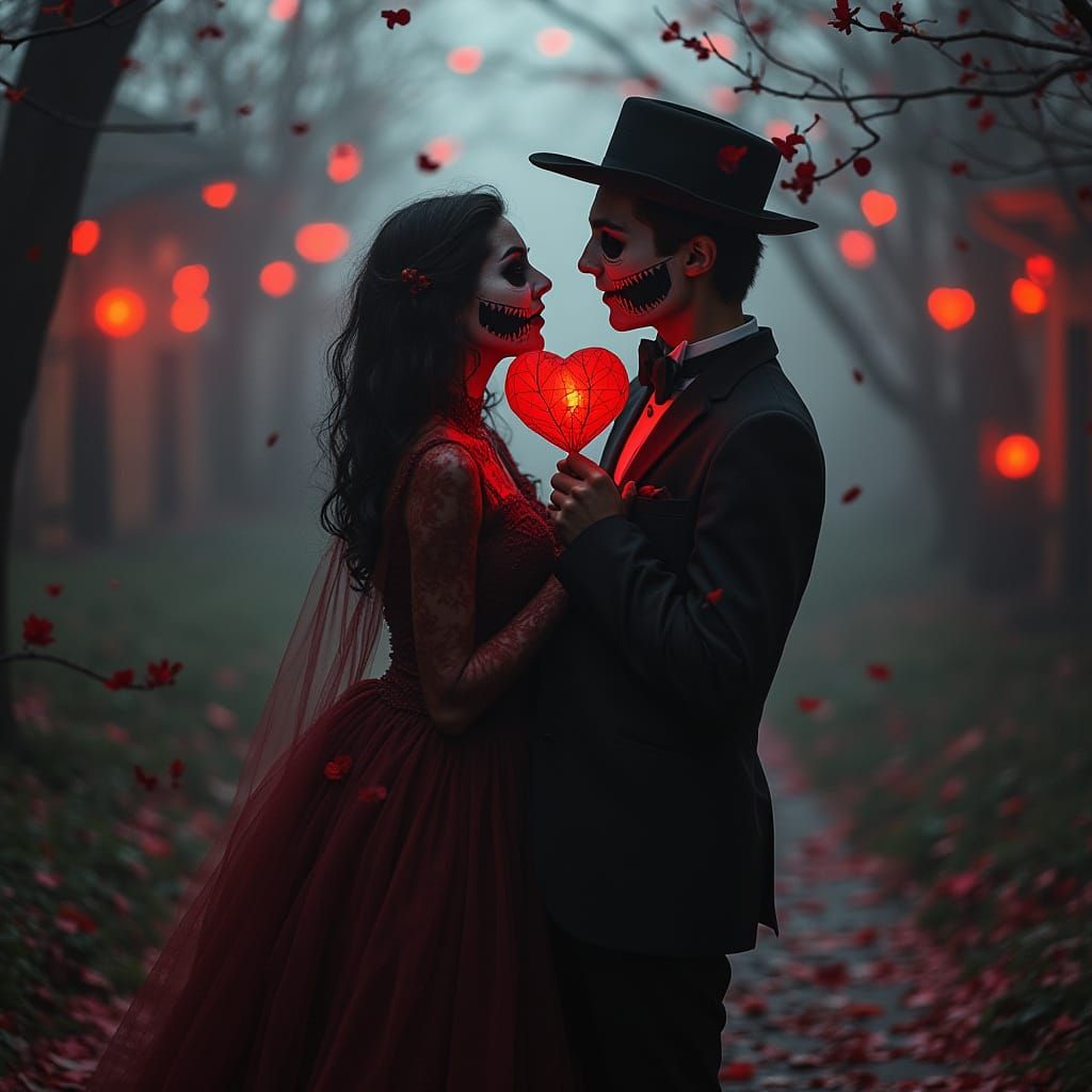 Haunted Spooky Valentine's Day Scene