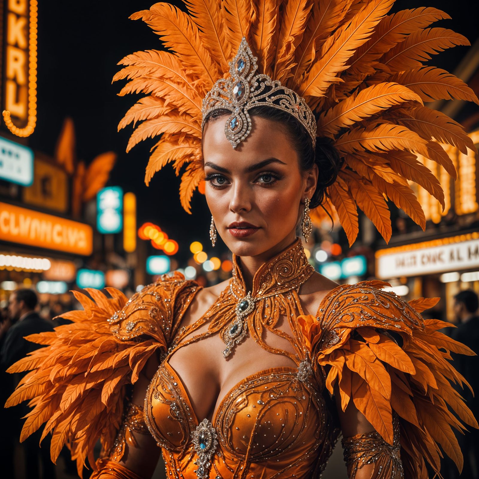 Showgirl Costume Malfunction: Hyperrealistic 64 Megapixel Im...