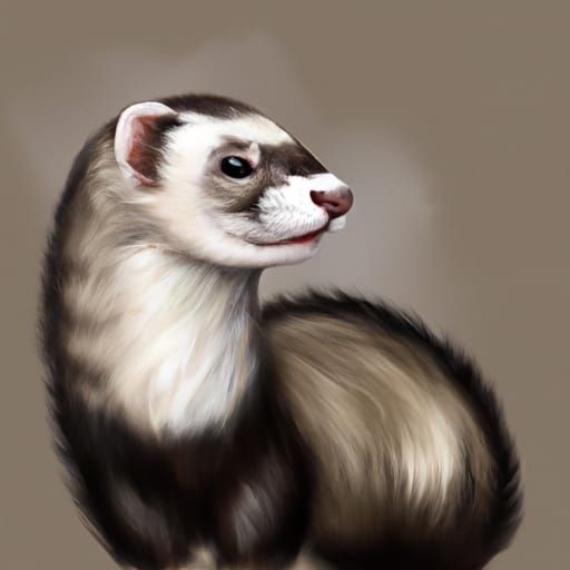 Realistic Ferret Portrait: Detailed Animal Image