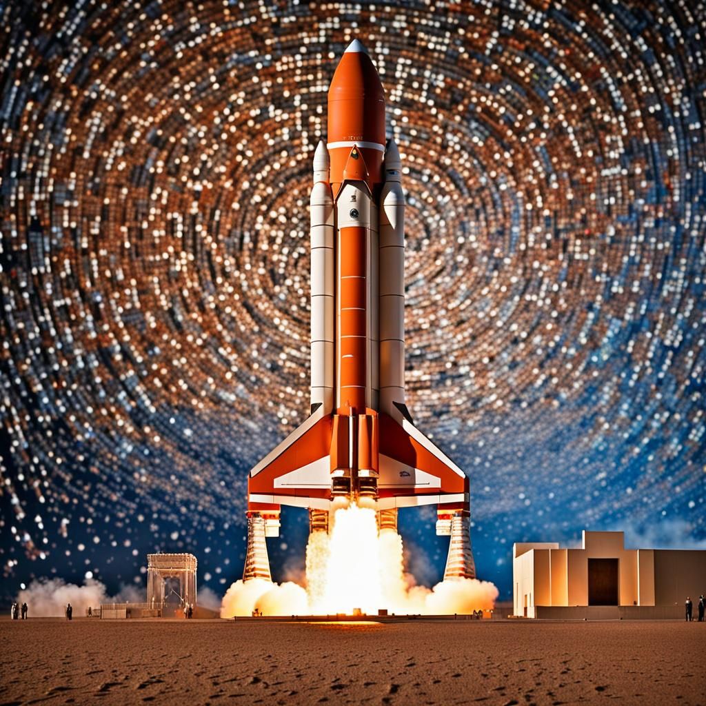 Mosaic Rocket Launch to Mars, Professional Photography