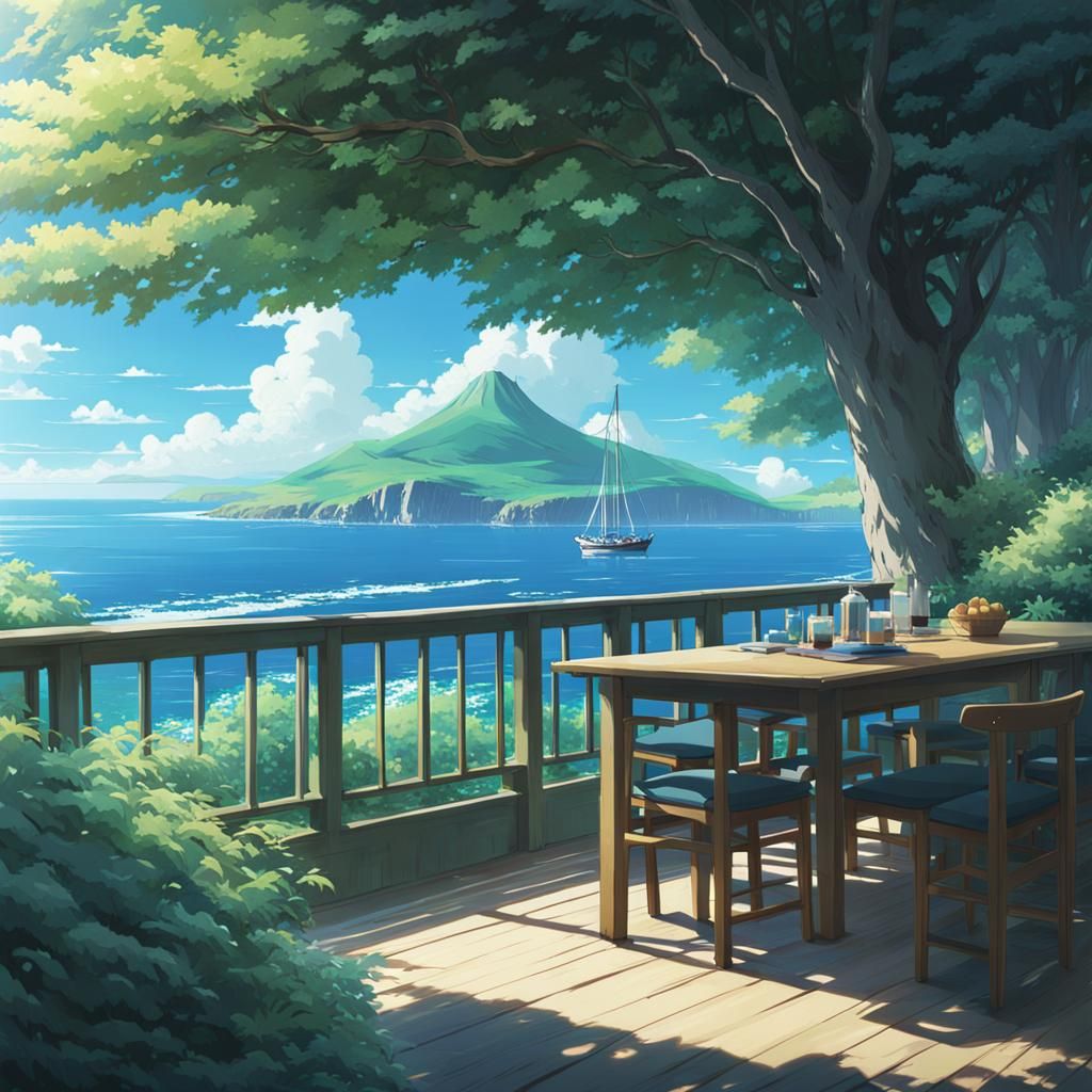 Anime Boy with White Hair, Ghibli-style