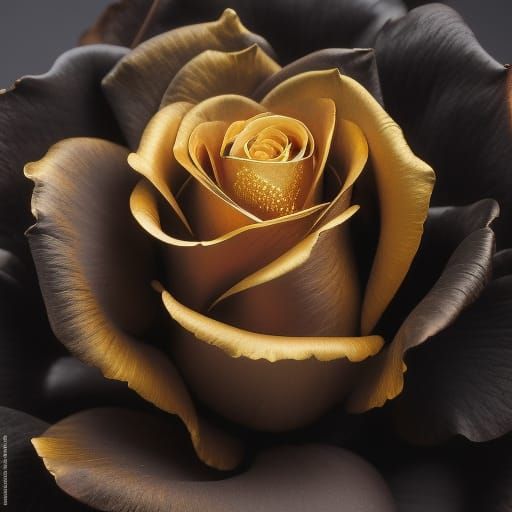 Gold Filigree Rose in Lava, Detailed Image