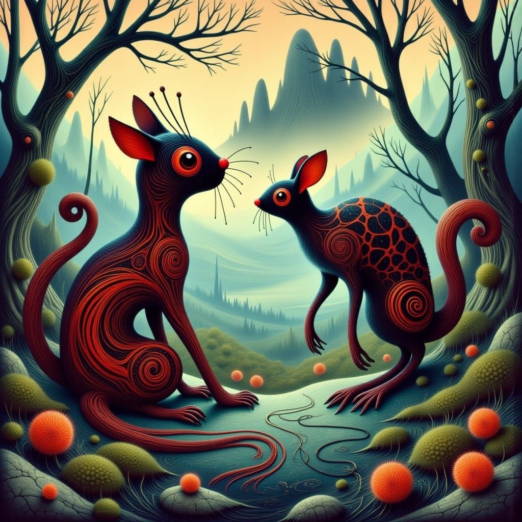 Mohican Mythical Hybrids in Haida Art Style