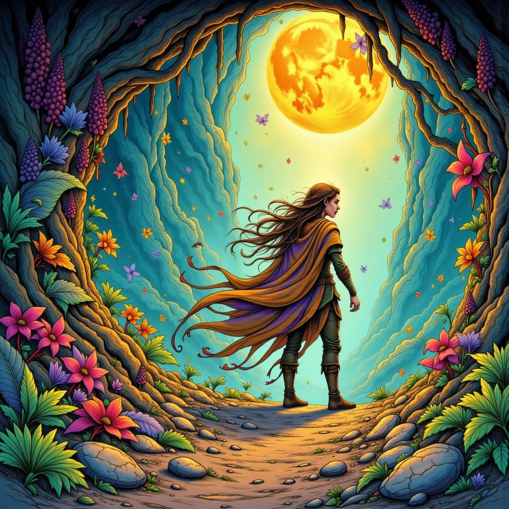 Dynamic Elf Comic Panel with Intricate Digital Art