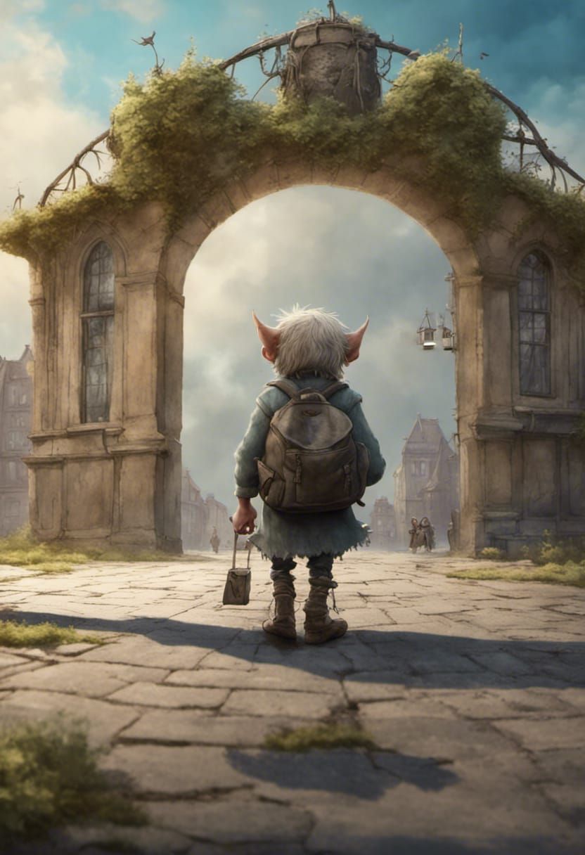 Monster's First Day: Schoolyard Digital Painting