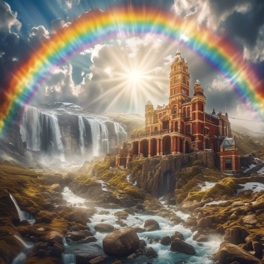 Antarctica Old West: Trains, Bricks, Rainbow in Sunlight