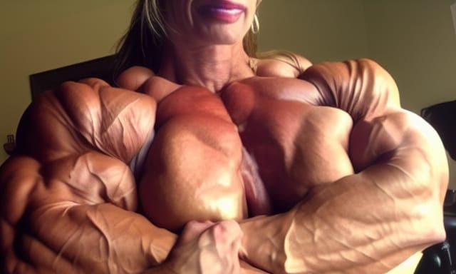 Muscular Female Bodybuilder with Ripped Physique