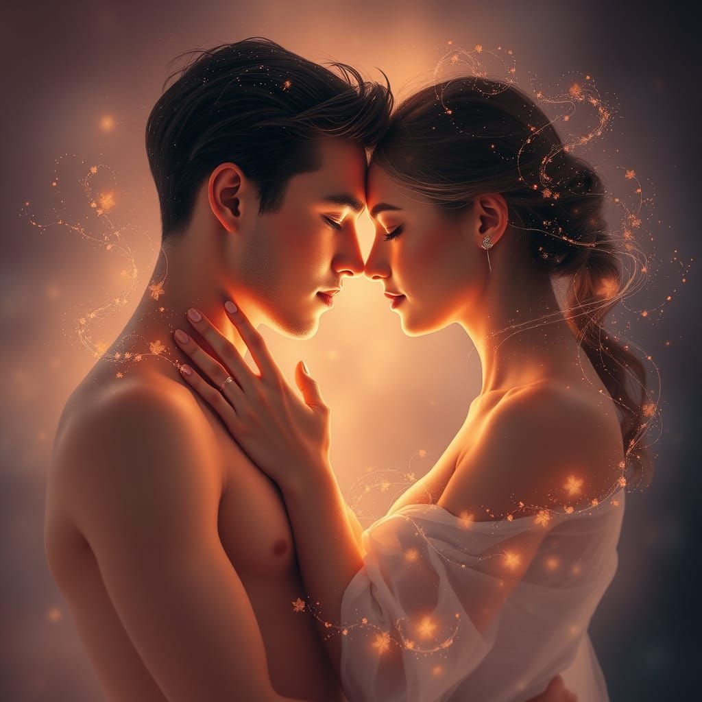 Ethereal Portrait of Love Embodied in Soft, Golden Light