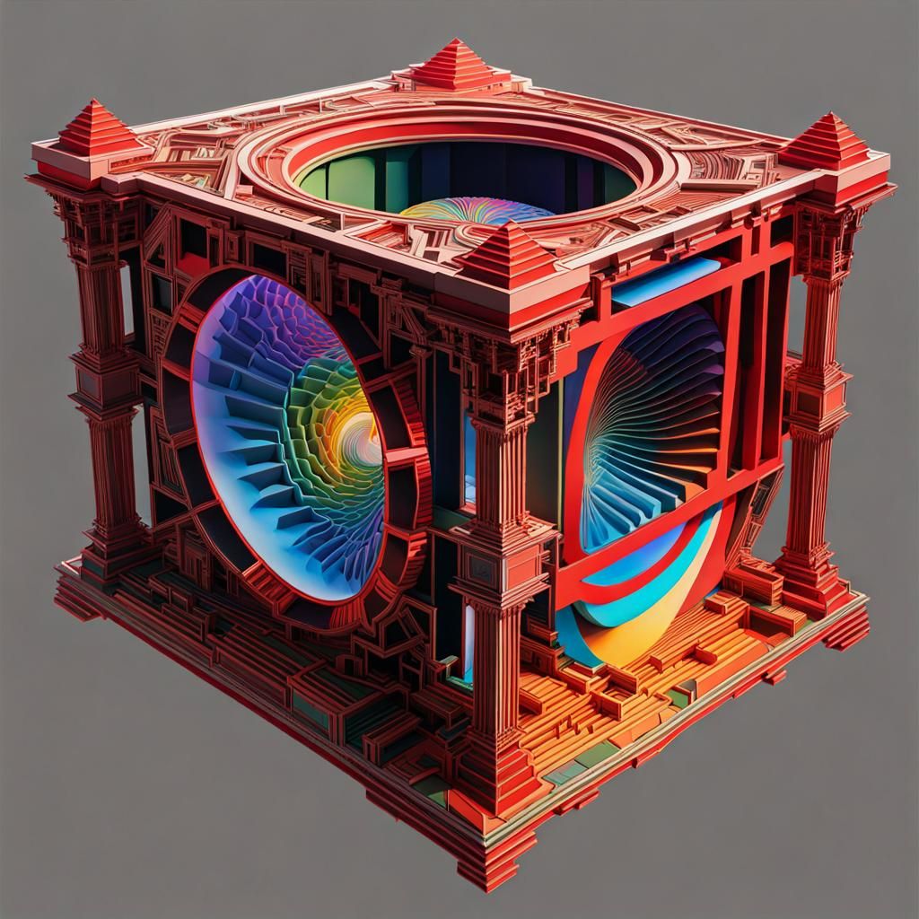 Isometric Point Cloud Seismograph: Surreal Digital Art