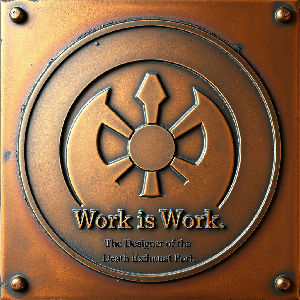 Rebel Alliance Plaque: Work is Work Aphorism