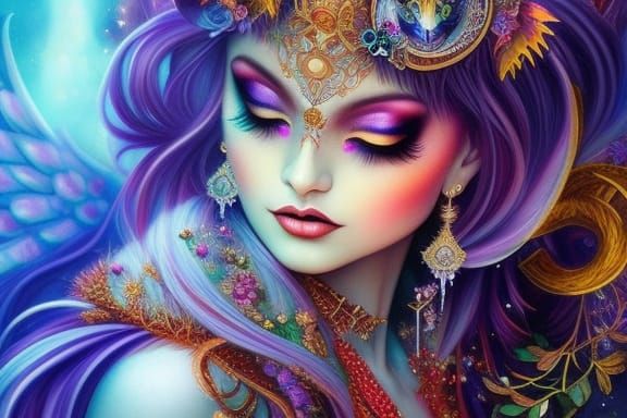 Majestic Raven in Watercolor Photoillustration