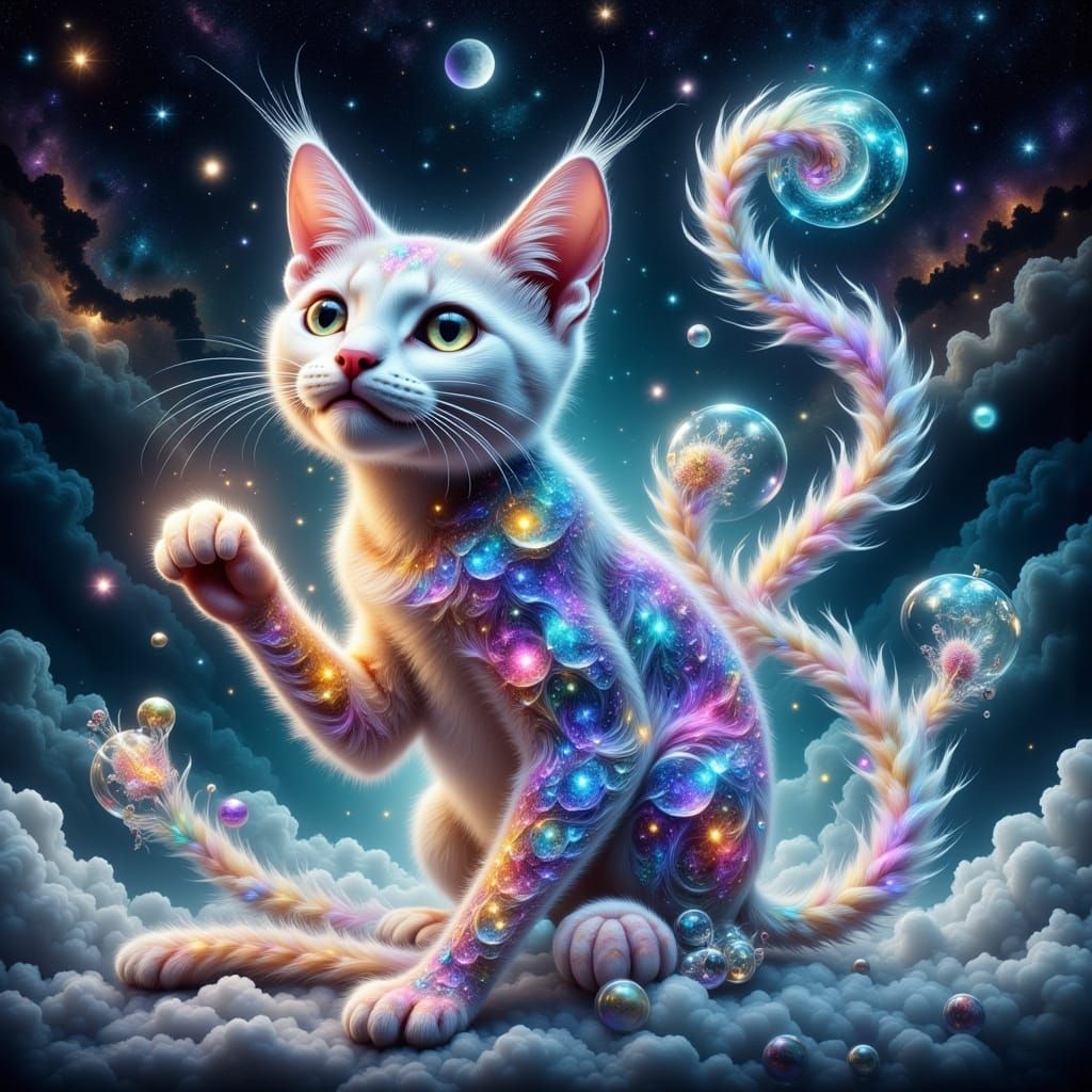 Whimsical Feline Portraits in Dreamy, Hyperrealistic Style