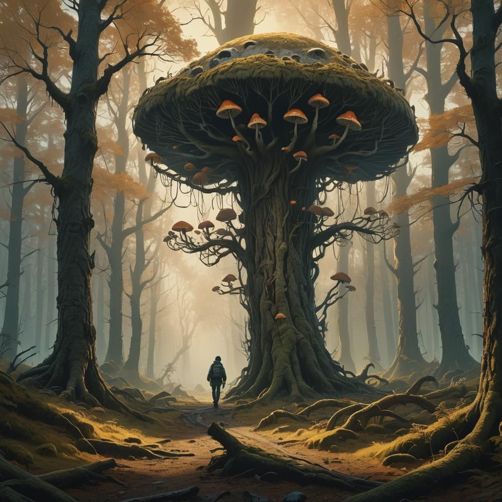 Mystical Forest Wanderer in Ethereal Fantasy Art