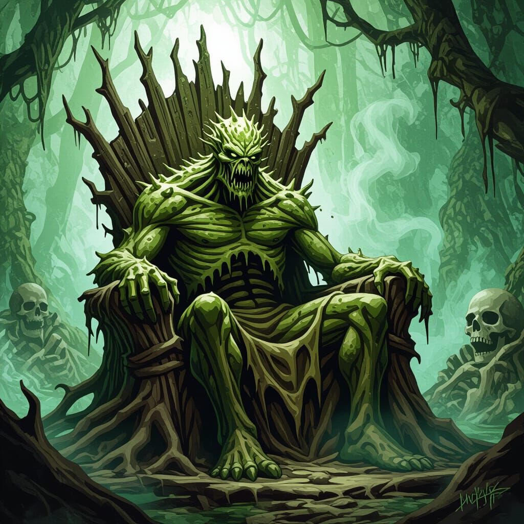 Swamp Palace: Fungus Root Humanoid on Throne