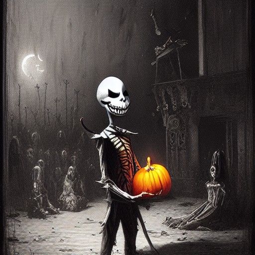 Jack the Pumpkin King: A Horror Illustration