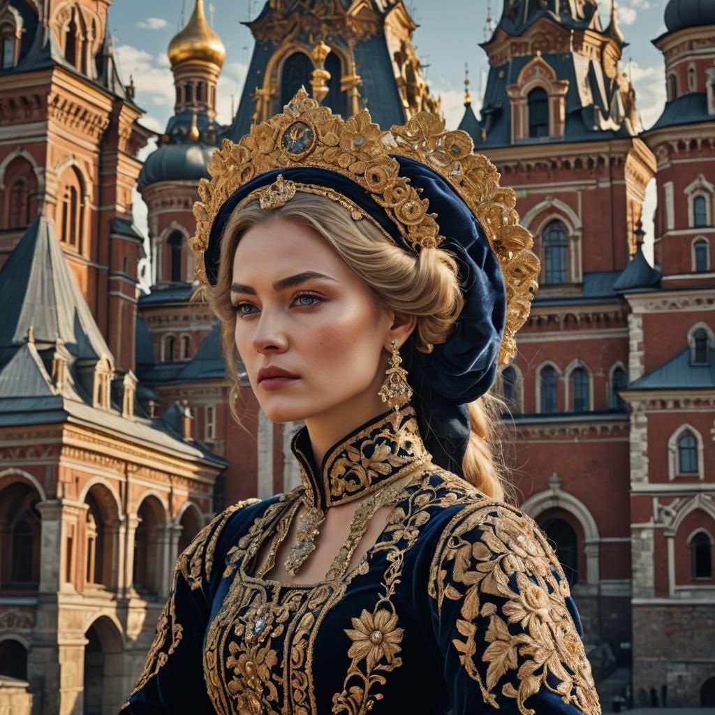 Baroque Portrait of Natalya Alekseyevna in Royal Attire