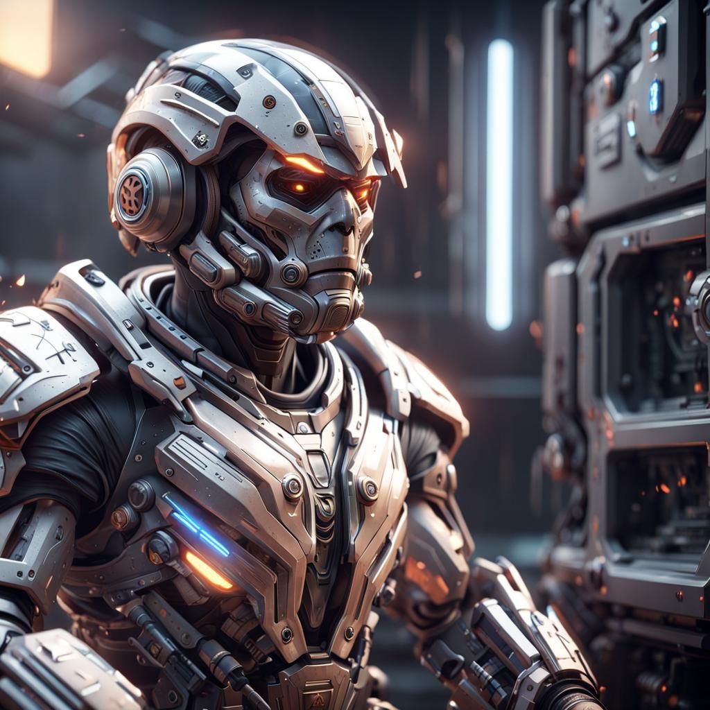 Detailed Sci-Fi Character in 3D Game Cinematic Style