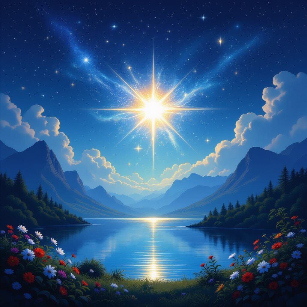 Divine Radiance Weaving the Cosmos in a Realm of Light